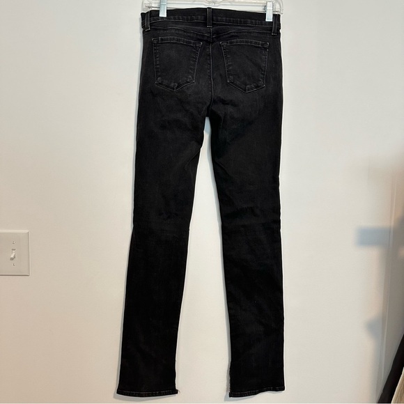 J brand rail break up black distressed skinny jeans split hem - Picture 3 of 12